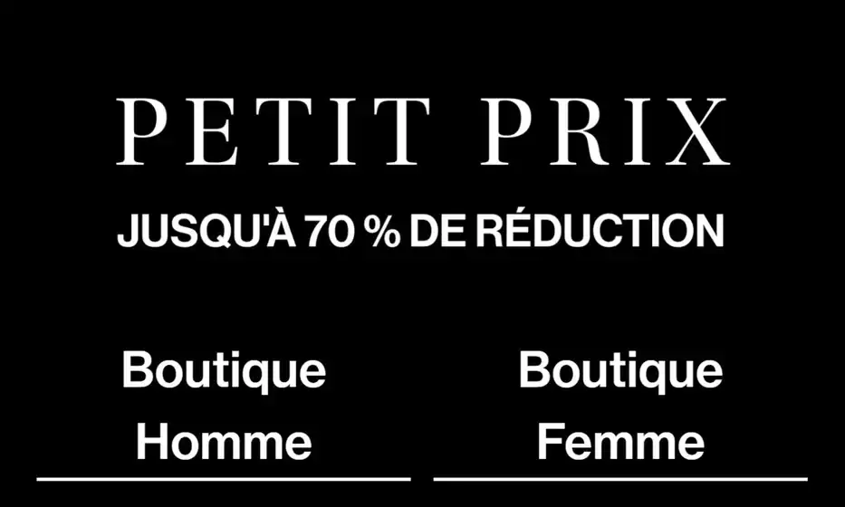 Petits prix jusqu'à 70% de réduction