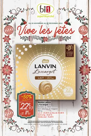 Promos de Supermarchés à Sancoins | Vive les fêtes sur Bi1 | 20/11/2024 - 02/12/2024