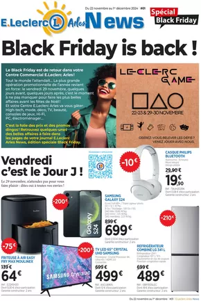 Catalogue E.Leclerc à Arles | BLACK FRIDAY IS BACK | 22/11/2024 - 02/12/2024