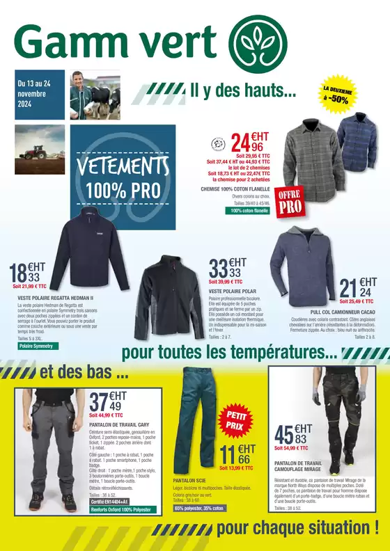 Catalogue Gamm vert à Villefranche-sur-Saône | Vetements PRO | 20/11/2024 - 24/11/2024