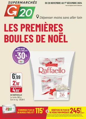 Promos de Supermarchés à Dreux | LES PREMIÈRES BOULES DE NOËL sur G20 | 20/11/2024 - 01/12/2024