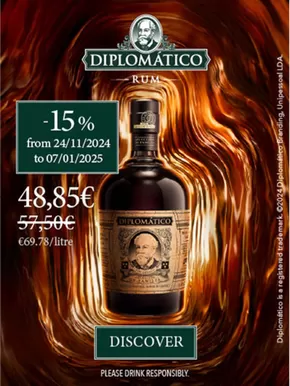 Promos de Supermarchés à Granville | Rhum Venezuela Diplomatico Séleccion DE FAMILIA sur Nicolas | 21/11/2024 - 07/01/2025