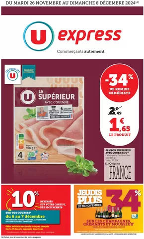 Promos de Supermarchés à Saint-Jean-de-Soudain | Catalogue U EXPRESS sur U Express | 26/11/2024 - 08/12/2024