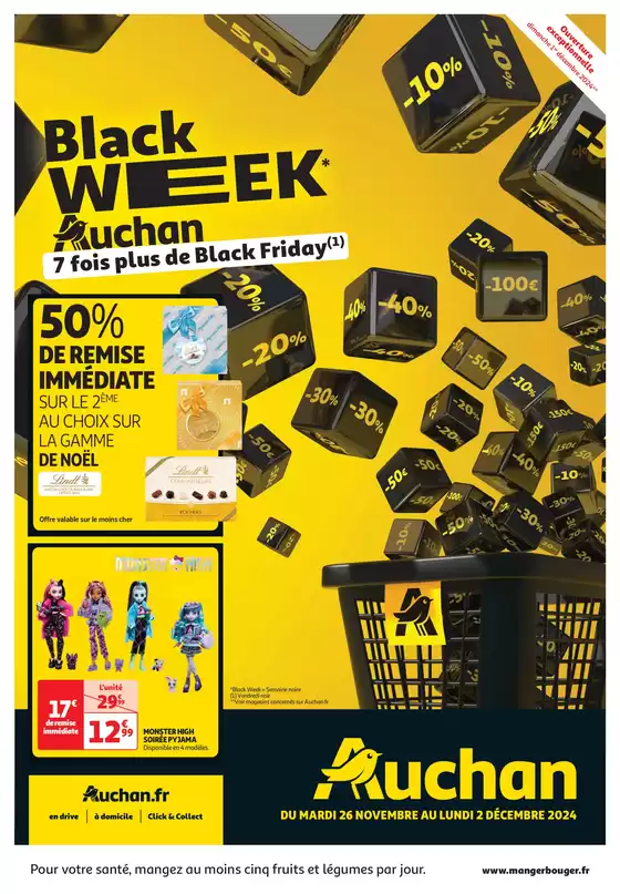 Catalogue Auchan Hypermarché à Antibes | Le Black Week Auchan, c'est maintenant ! | 26/11/2024 - 02/12/2024