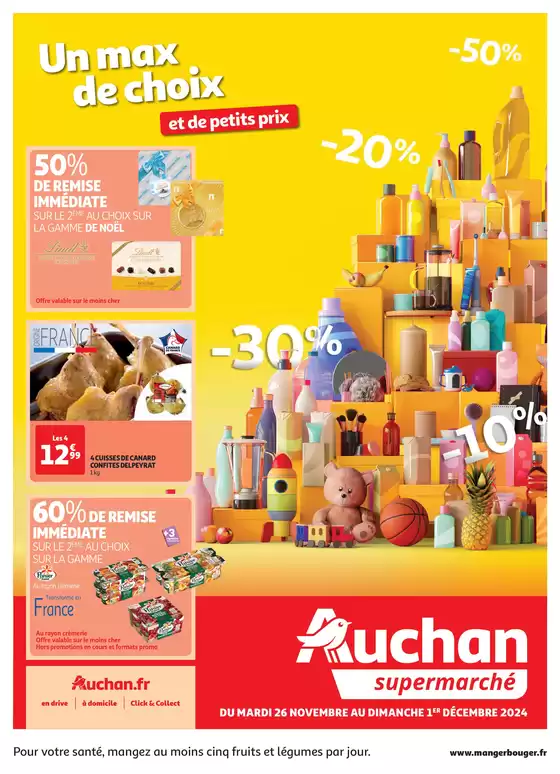 Catalogue Auchan Supermarché à Versailles | Un max de choix et de petits prix dans votre super !  | 26/11/2024 - 01/12/2024