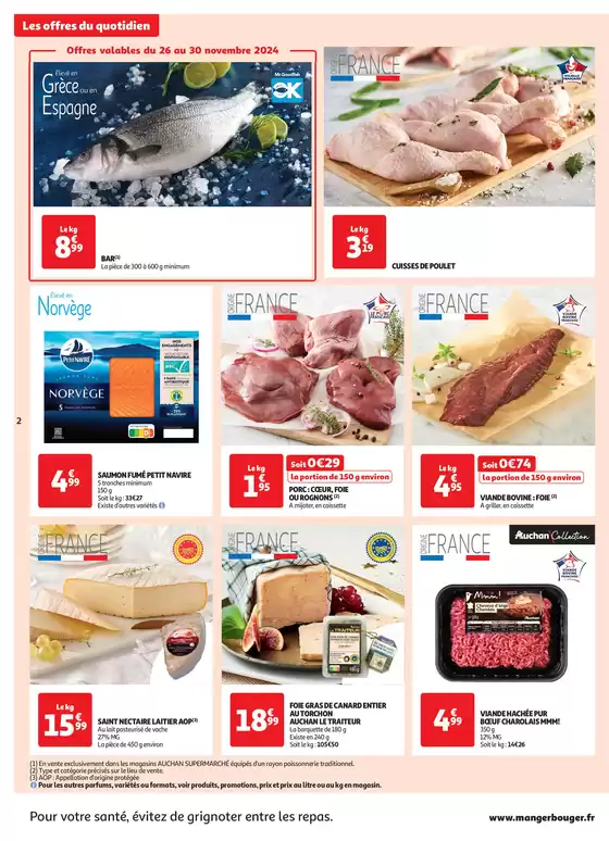 Catalogue Auchan Supermarché à Versailles | Un max de choix et de petits prix dans votre super !  | 26/11/2024 - 01/12/2024