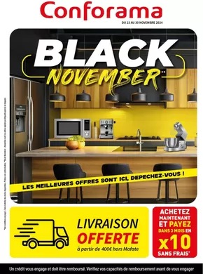 Promos de Black Friday à Saint-Denis (La Réunion) | Black November sur Conforama | 25/11/2024 - 30/11/2024