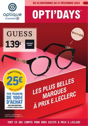 Promos de Santé et Opticiens à Cesson-Sévigné | Optidays Noël sur E.Leclerc Optique | 26/11/2024 - 21/12/2024