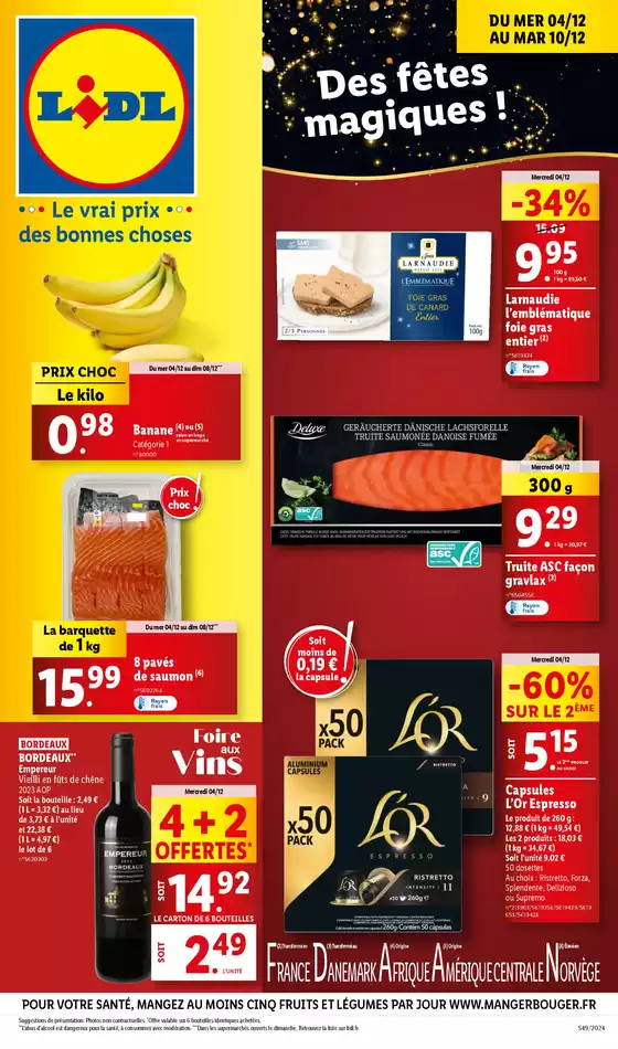 Catalogue Lidl à Schiltigheim | Préparez les fêtes et profitez d'offres spéciales pour la foire aux vins chez Lidl! | 04/12/2024 - 10/12/2024