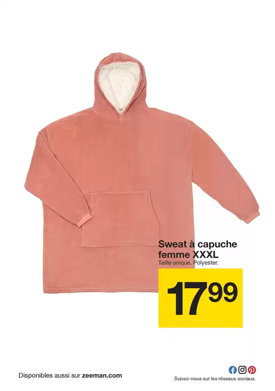 Catalogue Zeeman à Otterswiller | Cette semaine : Ce sweat à capuche est bien chaud pour les frides journées d'hiver. | 30/11/2024 - 06/12/2024