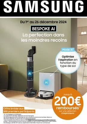 Promos de Multimédia et Electroménager à Levallois-Perret | SAMSUNG PEM ASPIRATEURS sur Group Digital | 02/12/2024 - 26/12/2024