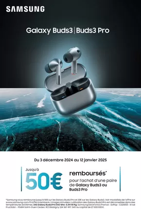 Catalogue LDLC à Roubaix | Samsung rembourse jusqu'à 50€ pour l'achat de Galaxy Buds3 ou Buds3 Pro | 03/12/2024 - 12/01/2025