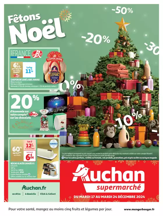 Catalogue Auchan Supermarché à Villefranche-sur-Saône | Fêtons Noël dans votre super  | 17/12/2024 - 24/12/2024