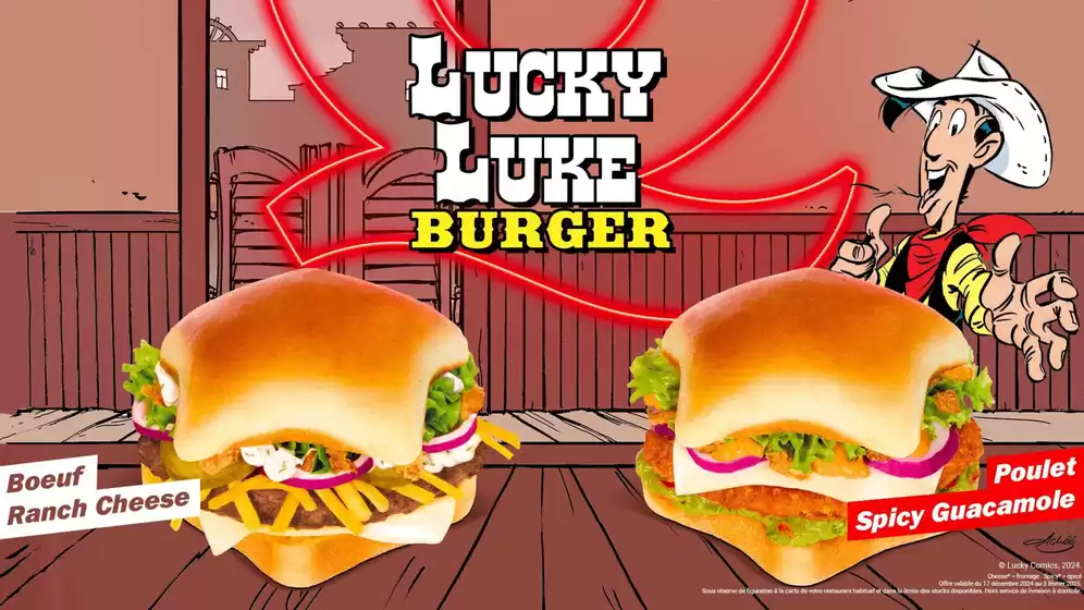 Catalogue Quick à Villefranche-sur-Saône | Lucky Luke burger | 18/12/2024 - 03/02/2025