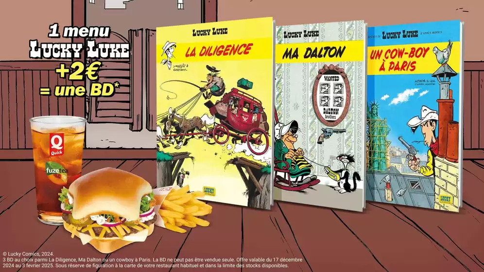 Catalogue Quick à Villefranche-sur-Saône | Lucky Luke burger | 18/12/2024 - 03/02/2025