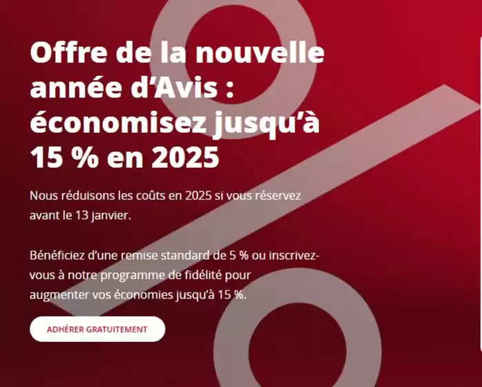 Catalogue Avis à Cagnes-sur-Mer | Offre de la nouvelle année d’Avis : économisez jusqu’à 15 % en 2025 | 27/12/2024 - 13/01/2025