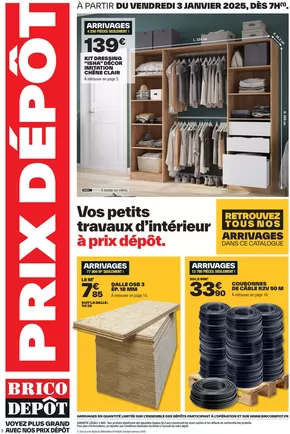 Promos de Bricolage à Lille | Vos petits travaux d’intérieur à prix dépôt. sur Brico Dépôt | 03/01/2025 - 31/01/2025