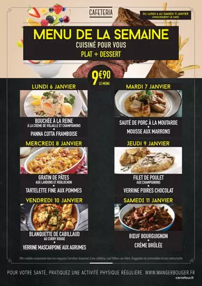 Catalogue Carrefour Express à Cagnes-sur-Mer | MENUS CAFETERIA DU 6 AU 11 JANVIER 2025 | 06/01/2025 - 11/01/2025