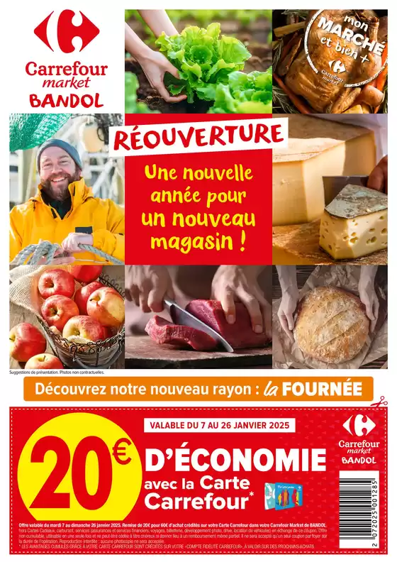 Catalogue Carrefour Drive à Cagnes-sur-Mer | RÉOUVERTURE CARREFOUR MARKET BANDOL | 07/01/2025 - 11/01/2025