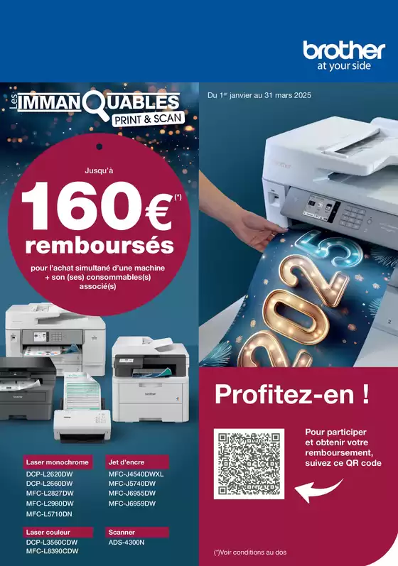 Jusqu'à 160€ remboursés avec Brother