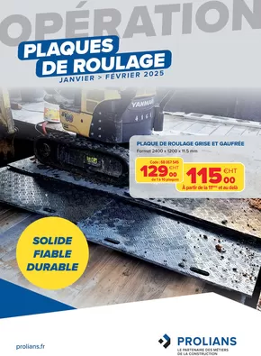 Promos de Services à Strasbourg | Opération plaques de roulage Janvier-Février 2025 sur Prolians | 07/01/2025 - 28/02/2025