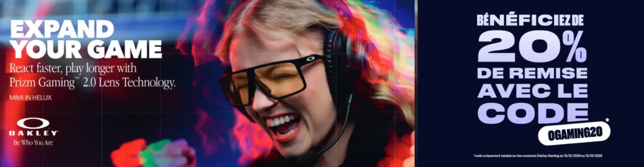 Profitez de -20% sur les montures Oakley gaming 