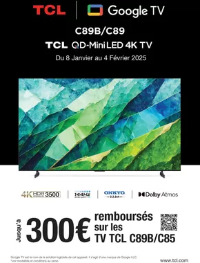 Promos de Multimédia et Electroménager à Vienne | TCL C89B/C85 sur Boulanger | 08/01/2025 - 04/02/2025