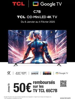 Promos de Multimédia et Electroménager à Vienne | TCL 65C7B sur Boulanger | 08/01/2025 - 04/02/2025