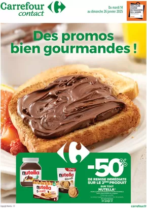 Catalogue Carrefour Contact à Angers | DES PROMOS BIEN GOURMANDES ! | 14/01/2025 - 26/01/2025