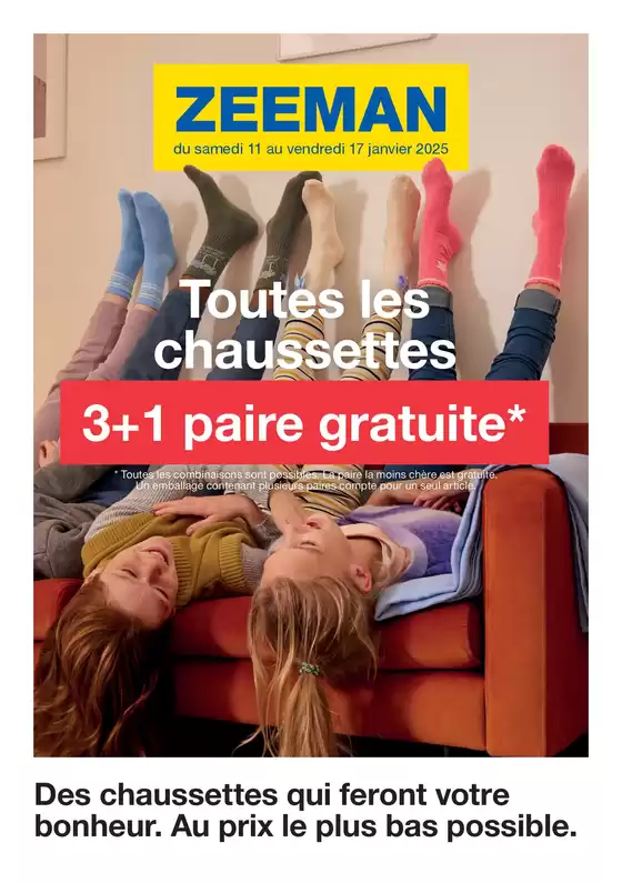 Toutes les chaussettes 3+1 paire gratuite