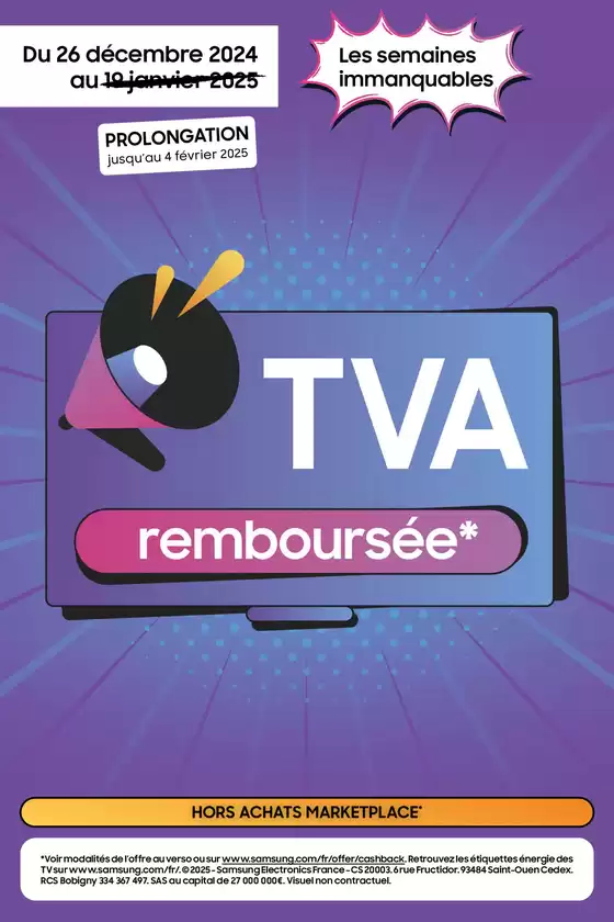 Catalogue Group Digital | SAMSUNG TV TVA PROLONGATION jusqu’au 4 février 2025 | 15/01/2025 - 04/02/2025