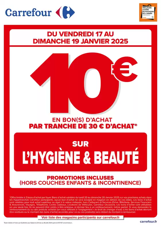 OPERATION BON D’ACHAT SUR L’HYGIENE BEAUTE
