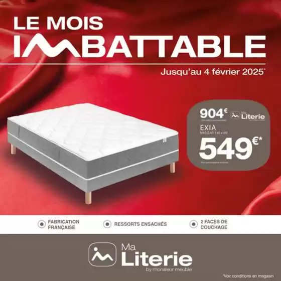 Le Mois Imbattable Ma Literie by Monsieur Meuble est de retour du 8 janvier au 4 février !