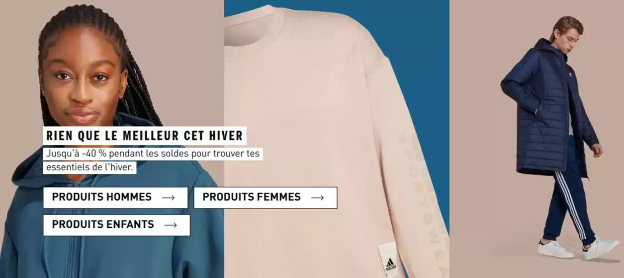 Jusqu'à -40 % pendant les soldes pour trouver tes essentiels de l'hiver.