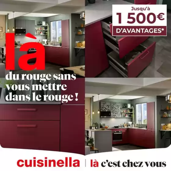 Catalogue Cuisinella à Lille | Vous allez tomber red : jusqu’au 31 janvier, profitez de nos offres jusqu'à 1 500€ d’avantages | 20/01/2025 - 31/01/2025