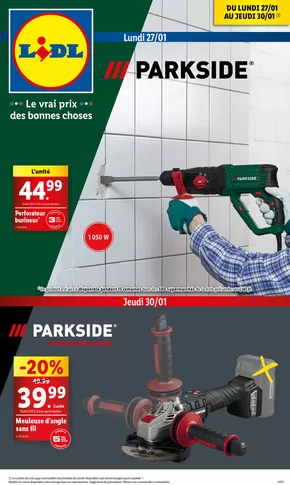 Promos de Supermarchés à Nice | Retrouvez les outils performants Parkside, pour un bricolage efficace à prix mini! sur Lidl | 27/01/2025 - 30/01/2025