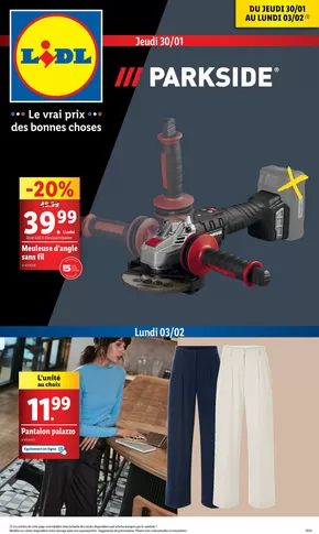 Promos de Bricolage à Nice | Ne manquez pas les réductions sur notre gamme Parkside ce jeudi 30 janvier! sur Lidl | 30/01/2025 - 03/02/2025