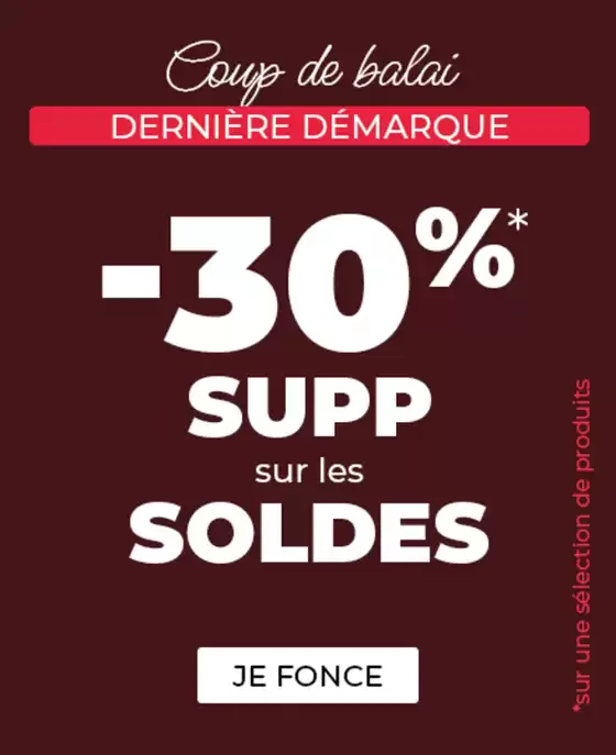 Deuxième démarque soldes Jusqu'à -30%