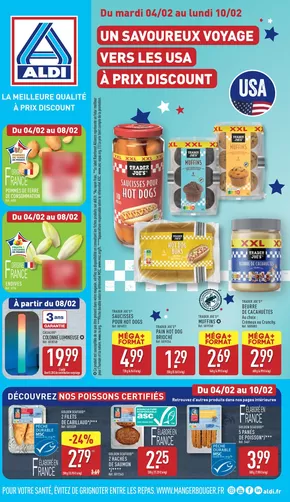 Promos de Discount Alimentaire à Lille | Un savoureux voyage vers les USA à prix discount sur Aldi | 04/02/2025 - 10/02/2025