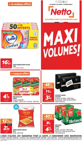 Promos de Discount Alimentaire à Lille | SEMAINE PROCHAINE : MAXI VOLUMES sur Netto | 04/02/2025 - 17/02/2025