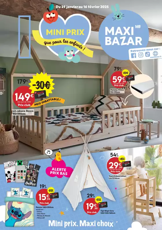 Catalogue Maxi Bazar à Lille | Mini prix que pour les enfants ! | 28/01/2025 - 16/02/2025