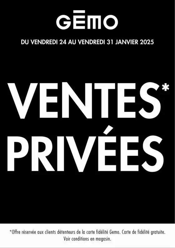 Catalogue Gémo à Lille | Ventes privées | 28/01/2025 - 31/01/2025