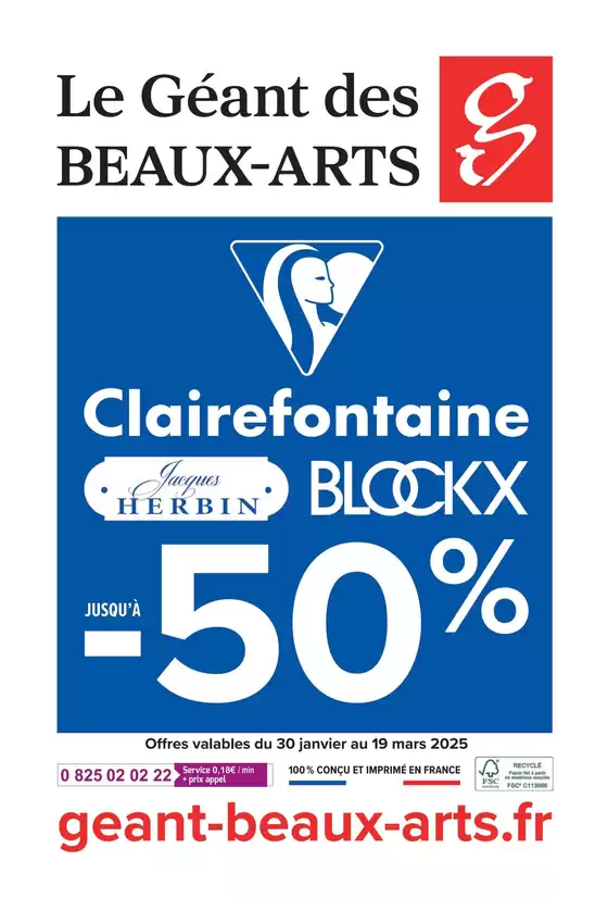 Catalogue Le Géant des Beaux-Arts à Strasbourg | Clairefontaine jusqu'à -50% | 30/01/2025 - 19/03/2025