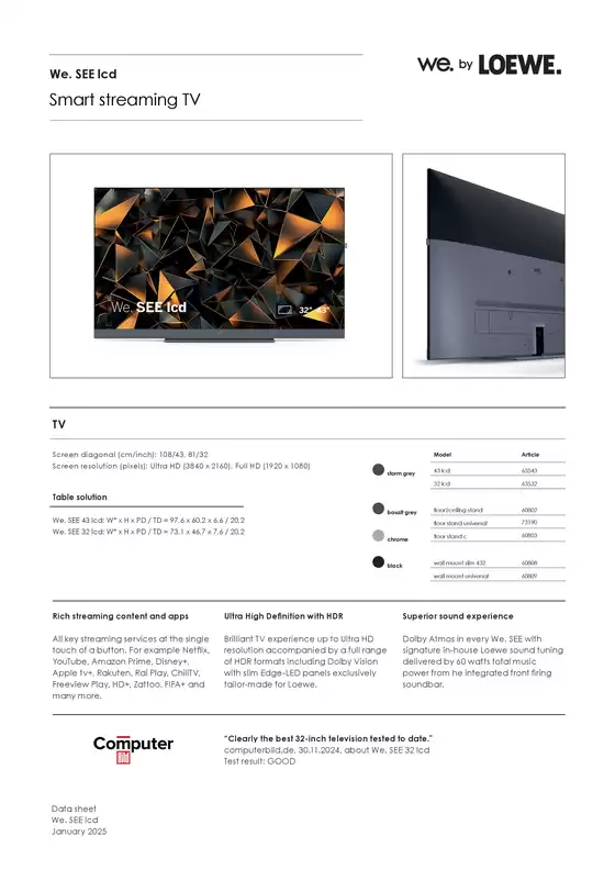 Catalogue Loewe TV à Le Mans | Smart streaming TV | 30/01/2025 - 31/03/2025