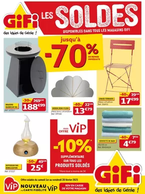 Promos de Bazar et Déstockage à Suresnes | Soldes jusqu'à -70% sur Gifi | 04/02/2025 - 28/02/2025