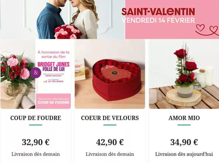 Catalogue Florajet à Blagnac | Livraison bouquet de fleurs Saint Valentin | 03/02/2025 - 14/02/2025