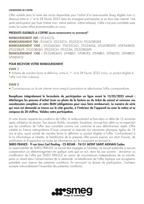 Catalogue Pulsat à Marseille | Smeg Jusqu'à 150€ remboursés | 03/02/2025 - 28/02/2025