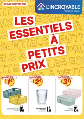 Promos de Meubles et Décoration à Saint-Martin-Boulogne | Les essentiels à petits prix sur L'incroyable | 06/02/2025 - 16/02/2025