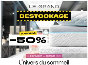 Promos de Meubles et Décoration à Marly - Lorraine | Destockage Jusqu'à -50% sur L'univers du sommeil | 07/02/2025 - 08/03/2025