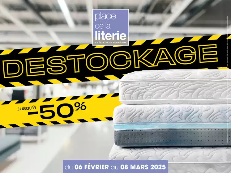 Catalogue Place de la Literie à Coutances | Destockage Jusqu'à -50% | 07/02/2025 - 08/03/2025